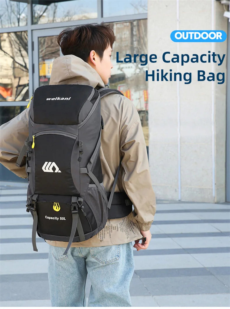 50L Waterproof Travel Backpack – Large Hiking & Camping Rucksack for Men
